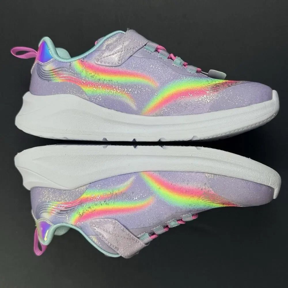 Skechers S Lights Unicorn Chaser Kids Size 12 Lavender Light Up Sneakers New